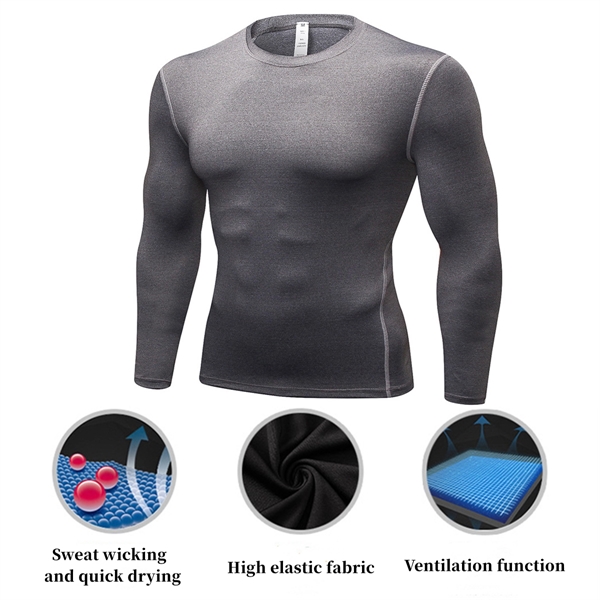 Men Athletic Quick Dry Long Sleeves - Men Athletic Quick Dry Long Sleeves - Image 4 of 4