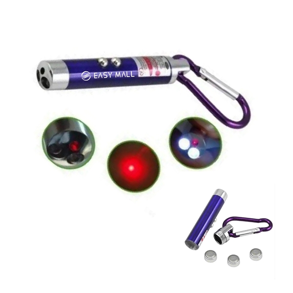 3 In 1 Laser Led Light Key Chain - 3 In 1 Laser Led Light Key Chain - Image 0 of 1