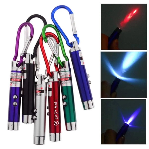 3 In 1 Laser Led Light Key Chain - 3 In 1 Laser Led Light Key Chain - Image 1 of 1