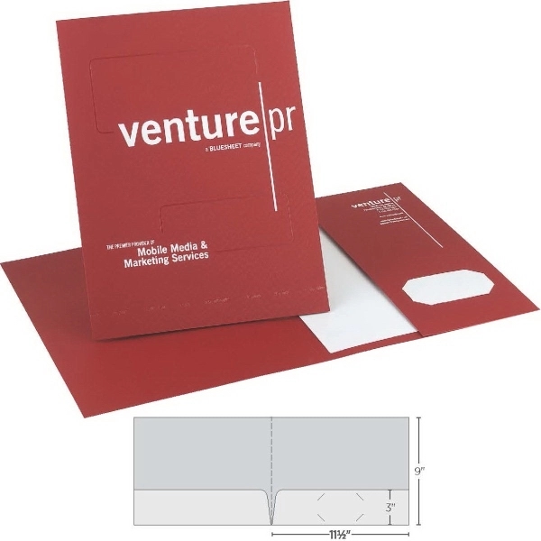 2 Pocket Horizontal Folder with Business Card Slits - 2 Pocket Horizontal Folder with Business Card Slits - Image 1 of 1
