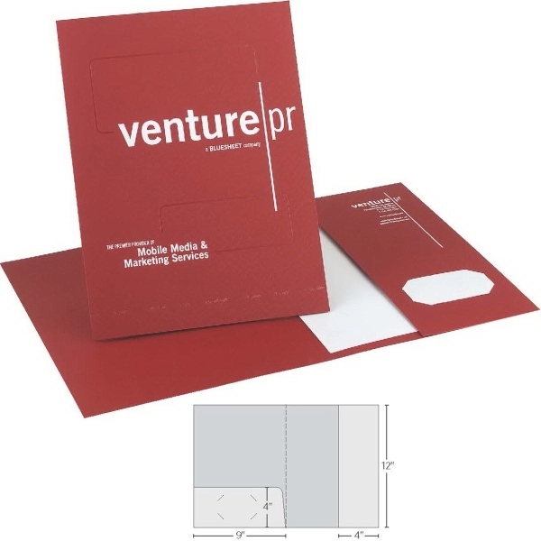 Folder with 1 Vertical and 1 Horizontal Pocket - Folder with 1 Vertical and 1 Horizontal Pocket - Image 1 of 1