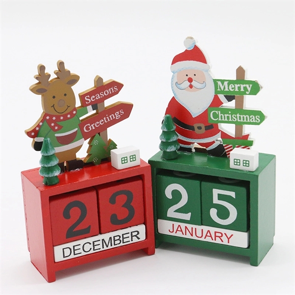 Tabletop Christmas Wooden Calendar - Tabletop Christmas Wooden Calendar - Image 2 of 5