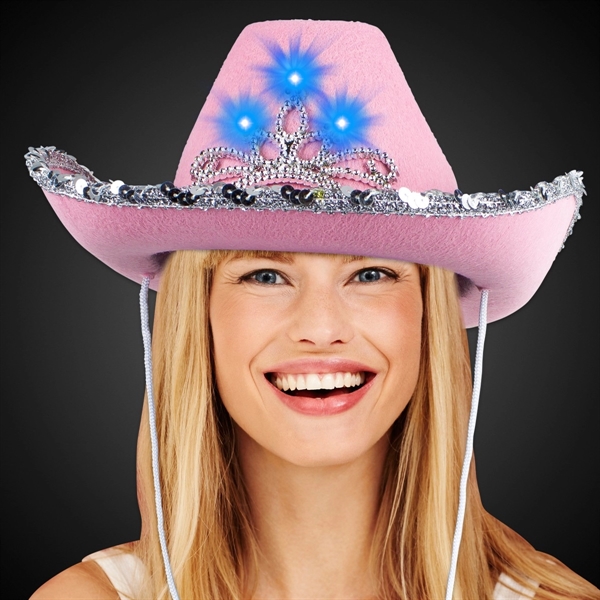 Flashing Pink LED Cowboy Hat - Flashing Pink LED Cowboy Hat - Image 0 of 4