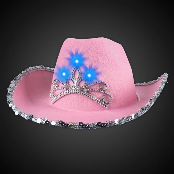 Flashing Pink LED Cowboy Hat - Flashing Pink LED Cowboy Hat - Image 1 of 4