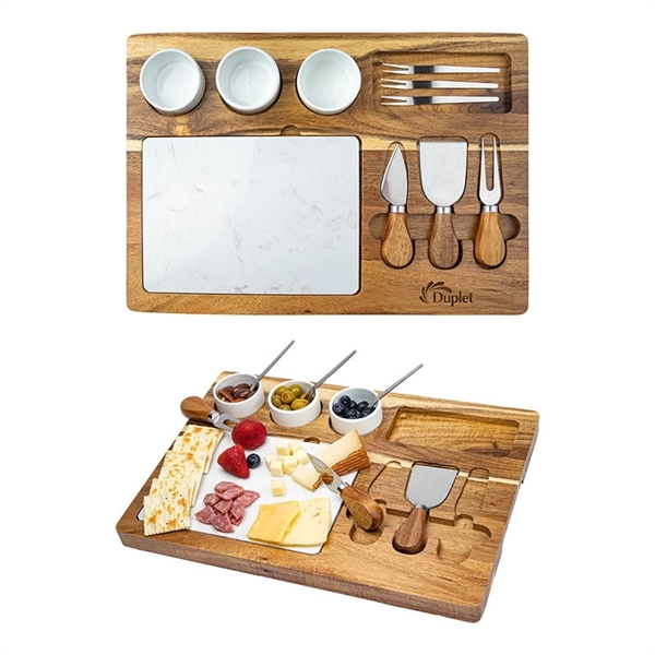 Milton 11-Piece Acacia Wood Cheese Set - Milton 11-Piece Acacia Wood Cheese Set - Image 0 of 1