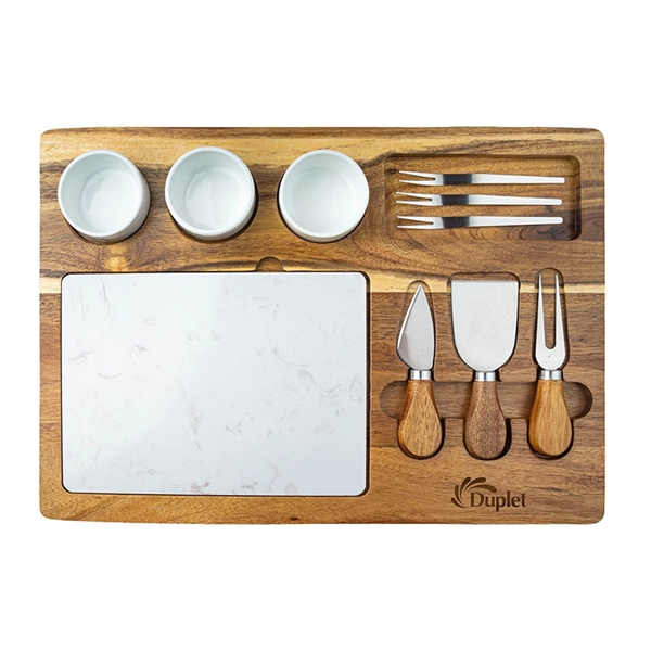 Milton 11-Piece Acacia Wood Cheese Set - Milton 11-Piece Acacia Wood Cheese Set - Image 1 of 1