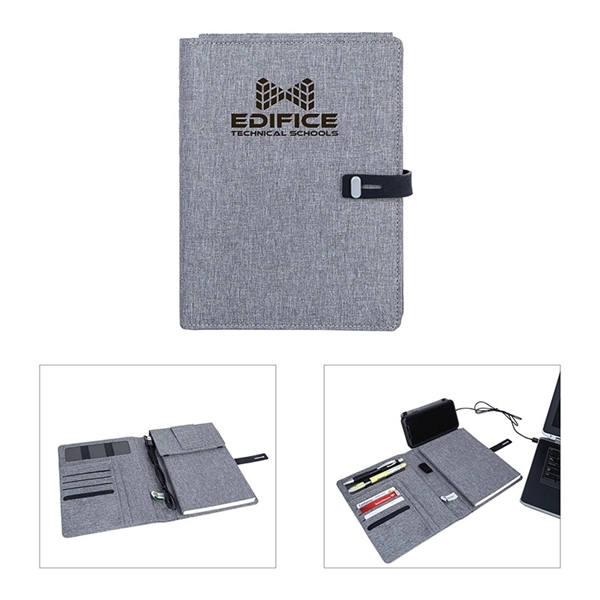 Binghamton RPET Padfolio w/ Wireless Phone Charger