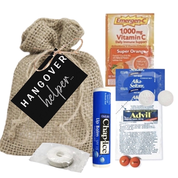 Jute Bag with Hangover Kit - Jute Bag with Hangover Kit - Image 0 of 3