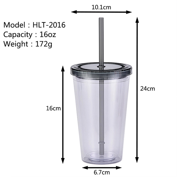 16 oz Tumbler with Straw and Lid - 16 oz Tumbler with Straw and Lid - Image 1 of 1