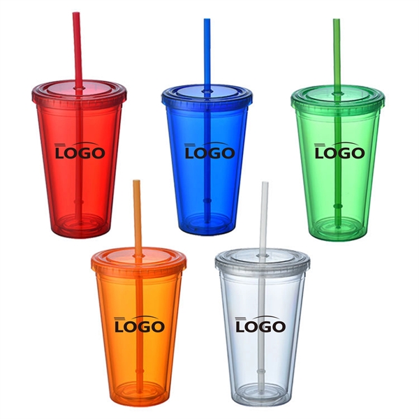 16 oz Tumbler with Straw and Lid - 16 oz Tumbler with Straw and Lid - Image 0 of 1