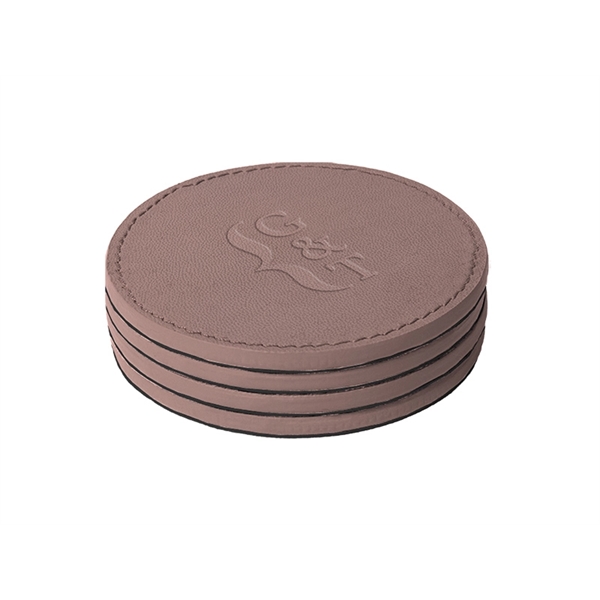 Real Leather Coaster Set - Real Leather Coaster Set - Image 2 of 4