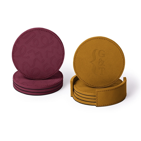 Real Leather Coaster Set - Real Leather Coaster Set - Image 0 of 4