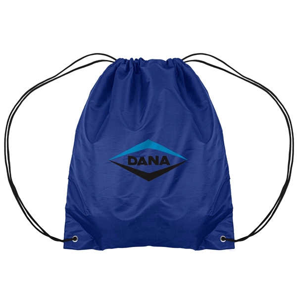 14.5x17.5 210D Polyester Drawstring Backpack - 14.5x17.5 210D Polyester Drawstring Backpack - Image 3 of 14