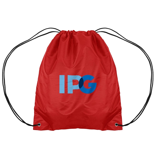 14.5x17.5 210D Polyester Drawstring Backpack - 14.5x17.5 210D Polyester Drawstring Backpack - Image 4 of 14