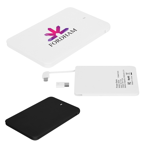 Slim 2500 MAH 3-In-1 Power Bank - Slim 2500 MAH 3-In-1 Power Bank - Image 0 of 6