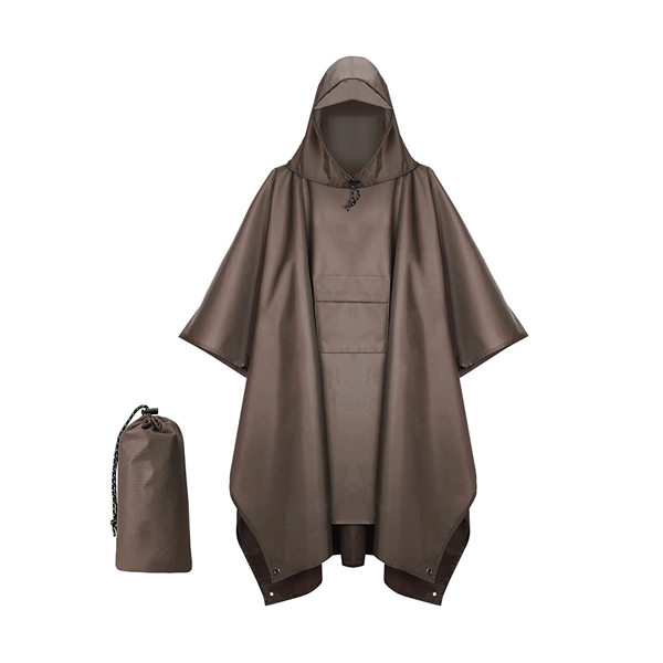 Waterproof Lightweight Unisex Raincoat with Pocket - Waterproof Lightweight Unisex Raincoat with Pocket - Image 2 of 8