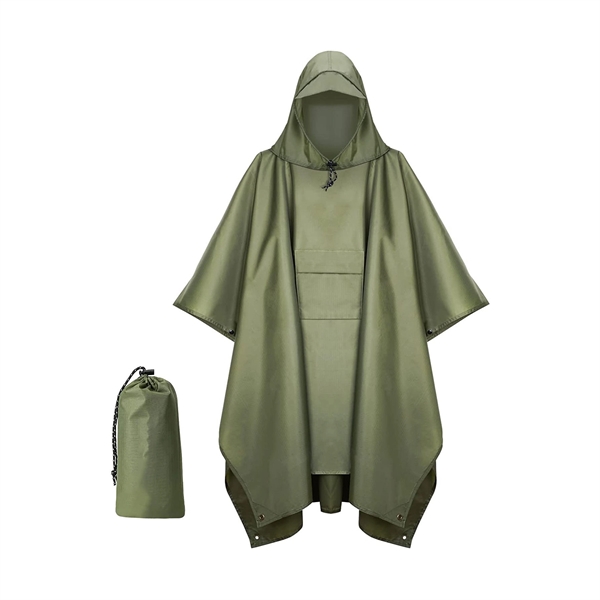 Waterproof Lightweight Unisex Raincoat with Pocket - Waterproof Lightweight Unisex Raincoat with Pocket - Image 3 of 8