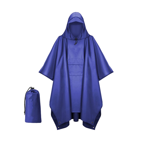Waterproof Lightweight Unisex Raincoat with Pocket - Waterproof Lightweight Unisex Raincoat with Pocket - Image 5 of 8