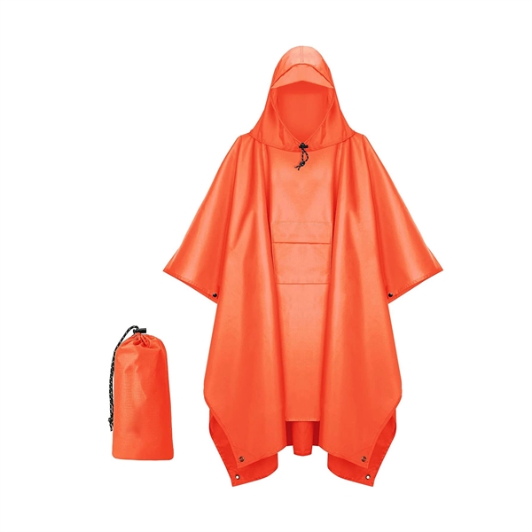 Waterproof Lightweight Unisex Raincoat with Pocket - Waterproof Lightweight Unisex Raincoat with Pocket - Image 7 of 8