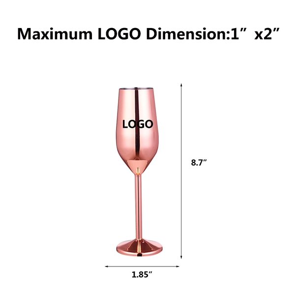 7.5 OZ Stainless Steel Wine Goblet Champagne Glass - 7.5 OZ Stainless Steel Wine Goblet Champagne Glass - Image 1 of 4
