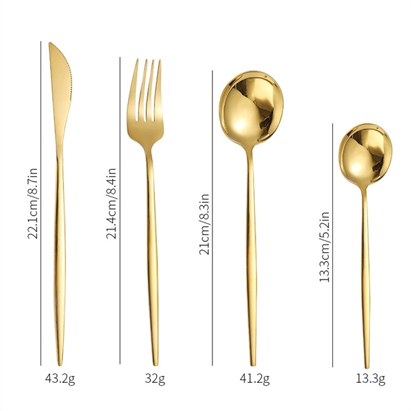 24 Pieces Multicolor Stainless Steel Cutlery Set - 24 Pieces Multicolor Stainless Steel Cutlery Set - Image 8 of 8