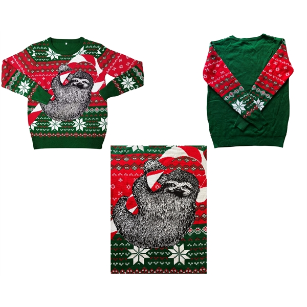 Custom Acrylic Knit Ugly Holiday Sweater - Custom Acrylic Knit Ugly Holiday Sweater - Image 1 of 3