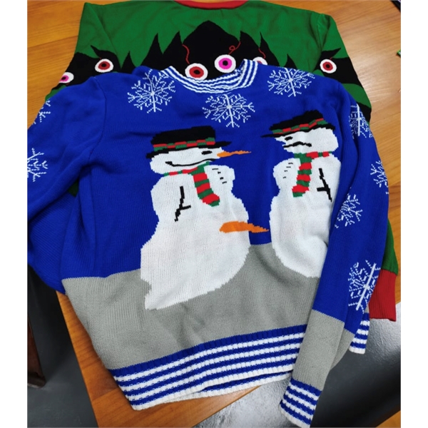 Custom Acrylic Knit Ugly Holiday Sweater - Custom Acrylic Knit Ugly Holiday Sweater - Image 2 of 3