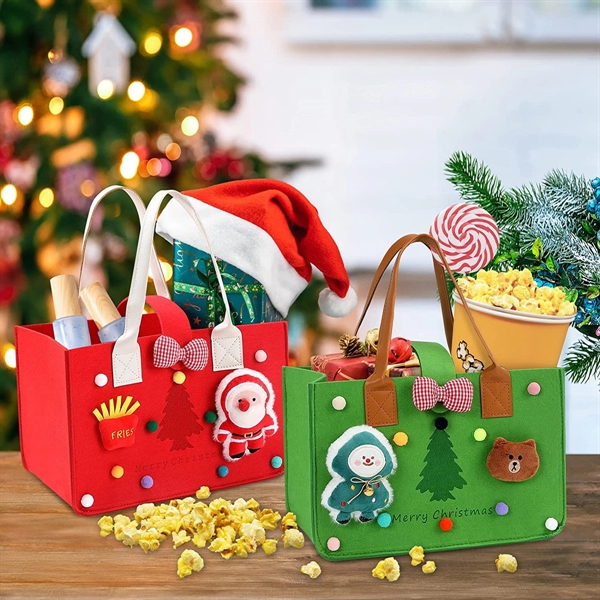 Christmas Tote Gift Bag With Handles - Christmas Tote Gift Bag With Handles - Image 1 of 4