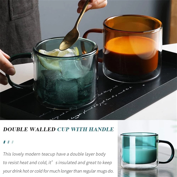 Colorful Double Walled Glass Mug - Colorful Double Walled Glass Mug - Image 3 of 5