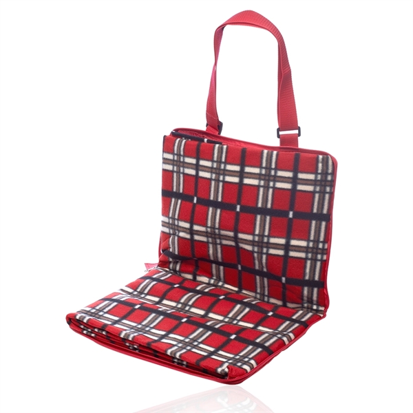 Fleece Picnic Blankets w/ Zipped tote bag 53"L x 47.25"W - Fleece Picnic Blankets w/ Zipped tote bag 53"L x 47.25"W - Image 2 of 2