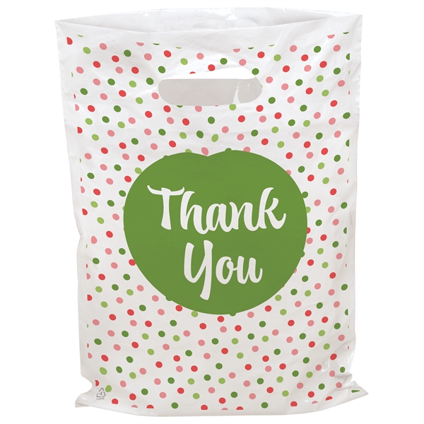 Polka Dots Seasonal Designer Full-color Die-cut Plastic Bag - Polka Dots Seasonal Designer Full-color Die-cut Plastic Bag - Image 0 of 1