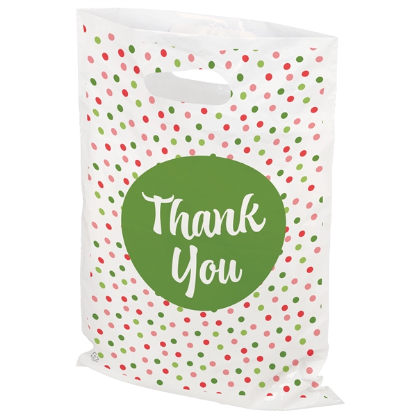 Polka Dots Seasonal Designer Full-color Die-cut Plastic Bag - Polka Dots Seasonal Designer Full-color Die-cut Plastic Bag - Image 1 of 1