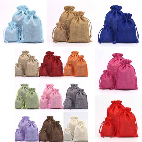 Linen Burlap Gift Bags with Drawstring - Linen Burlap Gift Bags with Drawstring - Image 1 of 1