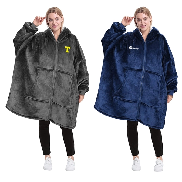 Sherpa Blanket Hoodie With Full Zip - Sherpa Blanket Hoodie With Full Zip - Image 0 of 2