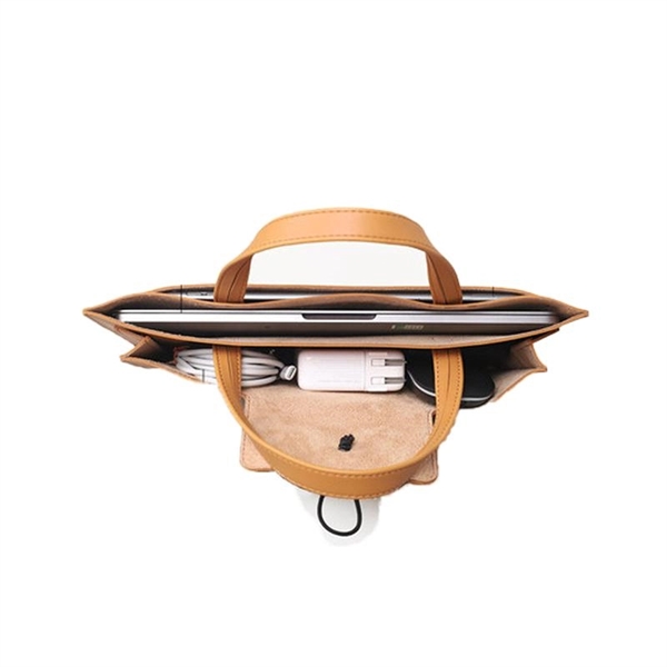 Leather Briefcase Laptop Bag - Leather Briefcase Laptop Bag - Image 1 of 2