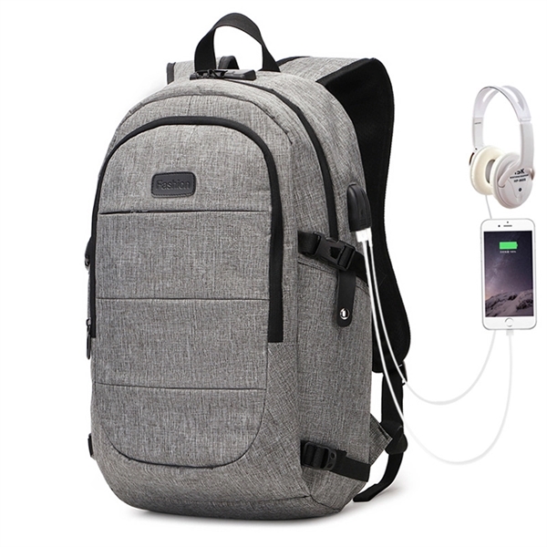 Anti Theft Laptop Backpack With Usb - Anti Theft Laptop Backpack With Usb - Image 3 of 5