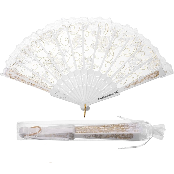 Lace Folding Hand Fan For Wedding Decoration Dancing Party - Lace Folding Hand Fan For Wedding Decoration Dancing Party - Image 0 of 5