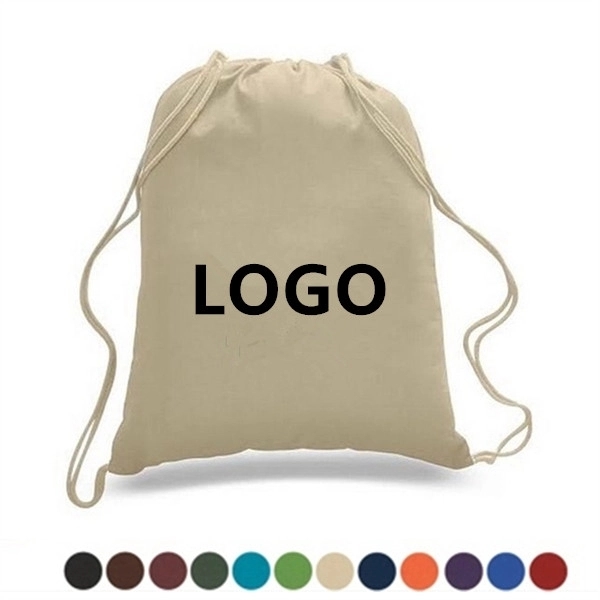 Lightweight Cotton Drawstring Backpacks - Lightweight Cotton Drawstring Backpacks - Image 0 of 1