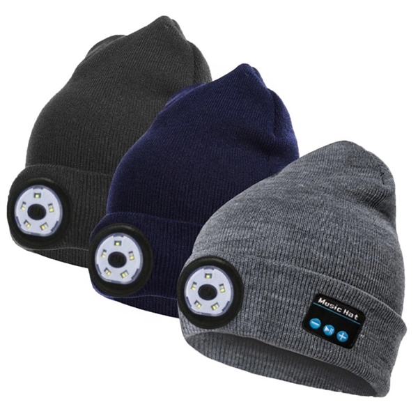 Wireless Musical Knitted Cap With Headlight - Wireless Musical Knitted Cap With Headlight - Image 2 of 4