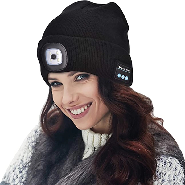 Wireless Musical Knitted Cap With Headlight - Wireless Musical Knitted Cap With Headlight - Image 3 of 4