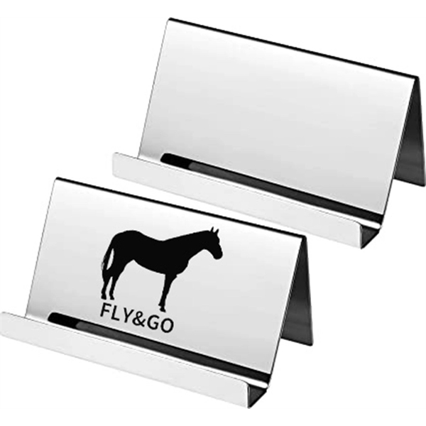 Stainless Steel Desktop Card Holder - Stainless Steel Desktop Card Holder - Image 0 of 1