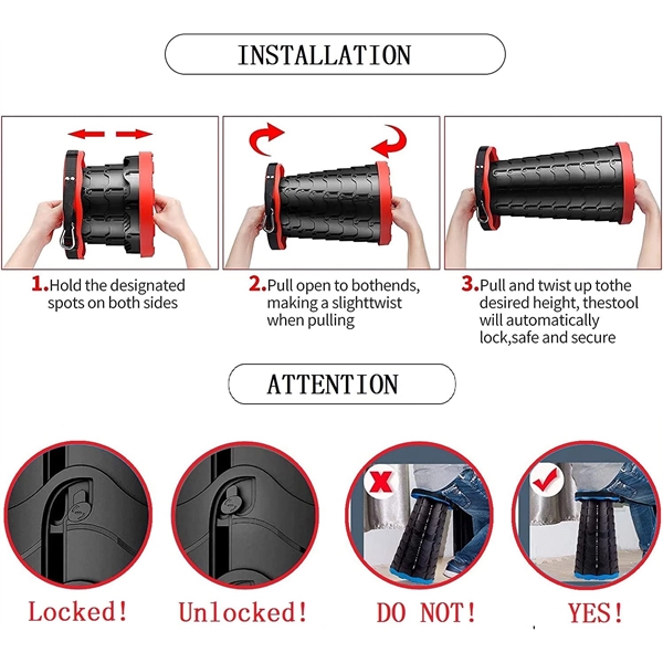 Portable Telescopic Stool Folding Chair - Portable Telescopic Stool Folding Chair - Image 3 of 4
