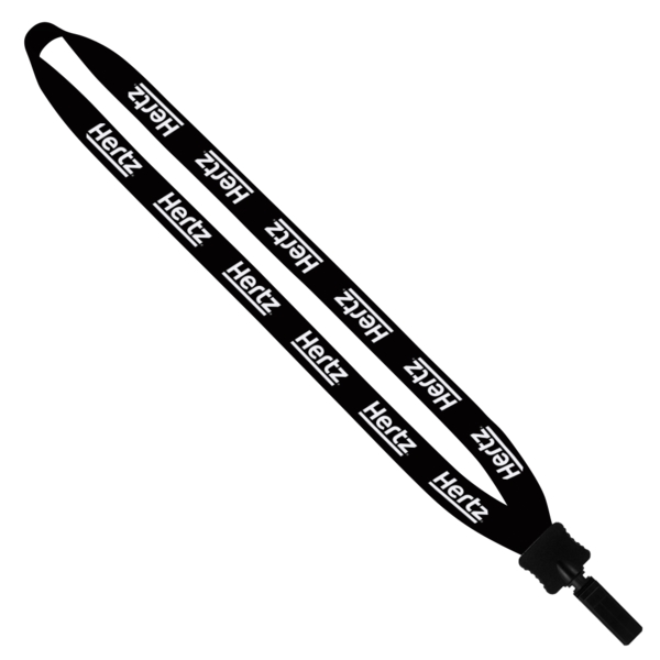 Custom 3/4" Cotton Lanyard with Plastic Clamshell & Bulldog Clip