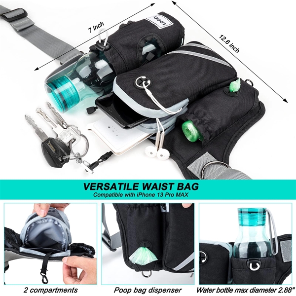Retractable Bungee Dog Leash Running Waist Bag - Retractable Bungee Dog Leash Running Waist Bag - Image 3 of 6