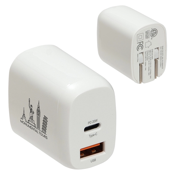Sonic 20W Fast USB-C PD Charger with Dual Outputs - Sonic 20W Fast USB-C PD Charger with Dual Outputs - Image 0 of 0