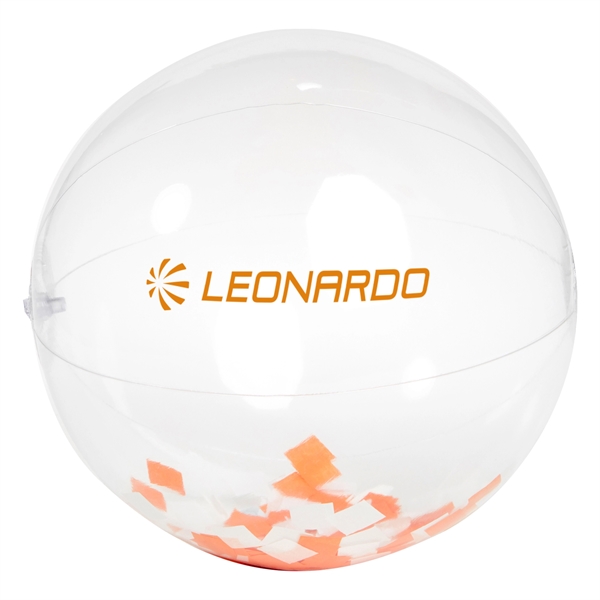 16" Orange And White Confetti Beach Ball - 16" Orange And White Confetti Beach Ball - Image 2 of 3