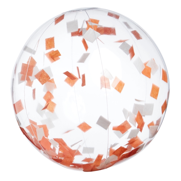 16" Orange And White Confetti Beach Ball - 16" Orange And White Confetti Beach Ball - Image 3 of 3