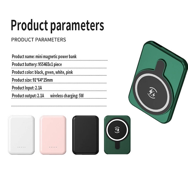 Magnetic Wireless Power Bank 5000 Mah - Magnetic Wireless Power Bank 5000 Mah - Image 2 of 3