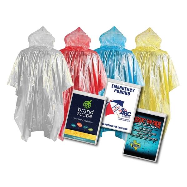 Emergency Blank Rain Poncho With Full Color Custom Insert - Emergency Blank Rain Poncho With Full Color Custom Insert - Image 0 of 0