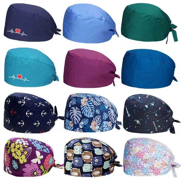 Medical Nurse Scrub Cap With Buttons - Medical Nurse Scrub Cap With Buttons - Image 0 of 1